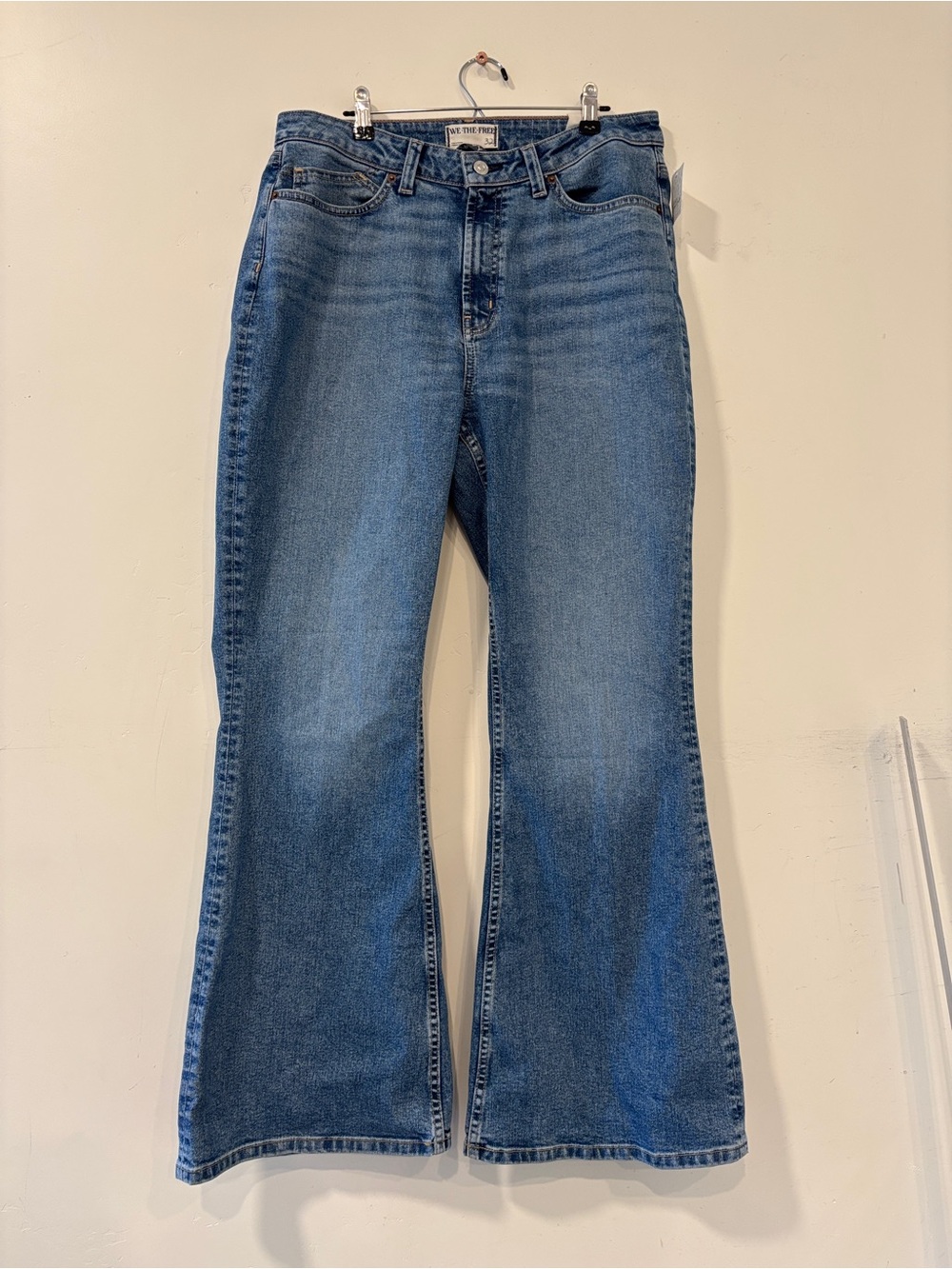 *NEW* We The Free Curvy Vintage High Rise Flare Jeans Hippie Boho Festival, 32